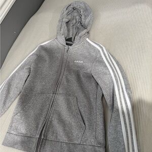 Adidas Kids Gray Zip-Up Hoodie